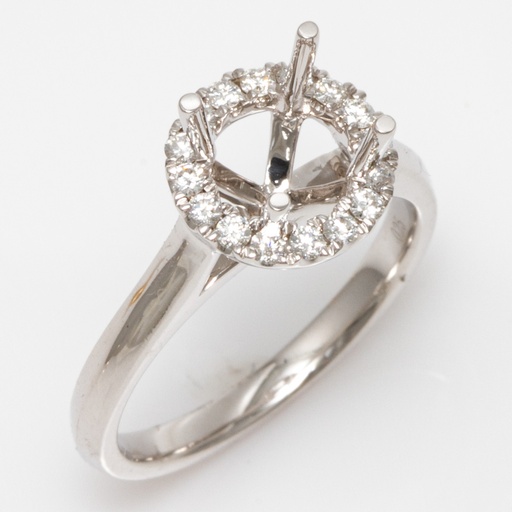 [J2022-RNG-1942] 14K W/G 0.25ctw Diamond Halo Engagement Semi-Mount