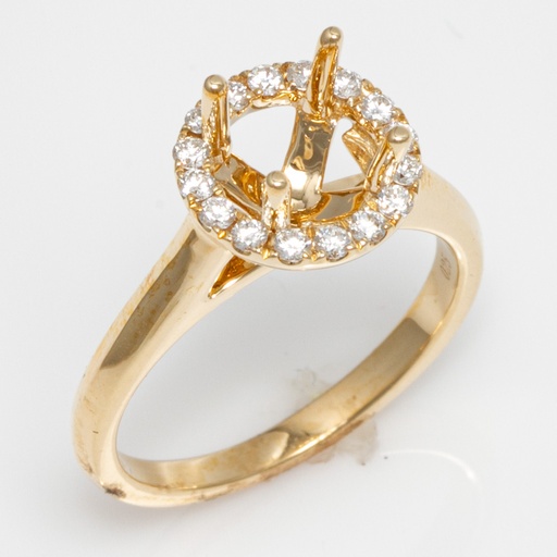 [J2022-RNG-1943] 14K Y/G 0.25ctw Diamond Halo Engagement Semi-Mount