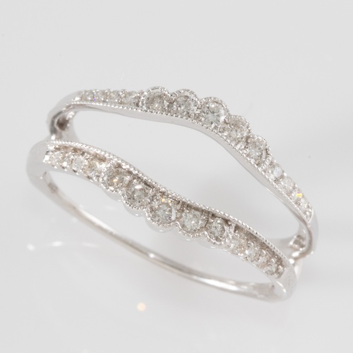 [J2022-RNG-1994] 14K W/G 0.50ctw Milgrain Diamond Ring Jacket