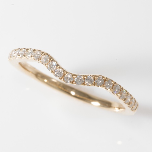 [J2022-RNG-2028] 14K Y/G 0.21ctw Diamond Curved Band