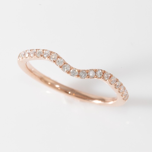[J2022-RNG-2029] 14K R/G 0.21ctw Diamond Curved Band