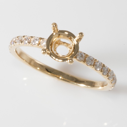 [J2022-RNG-2034] 14K Y/G 0.36ctw Diamond Semi-Mount with Hidden Halo